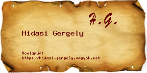 Hidasi Gergely névjegykártya